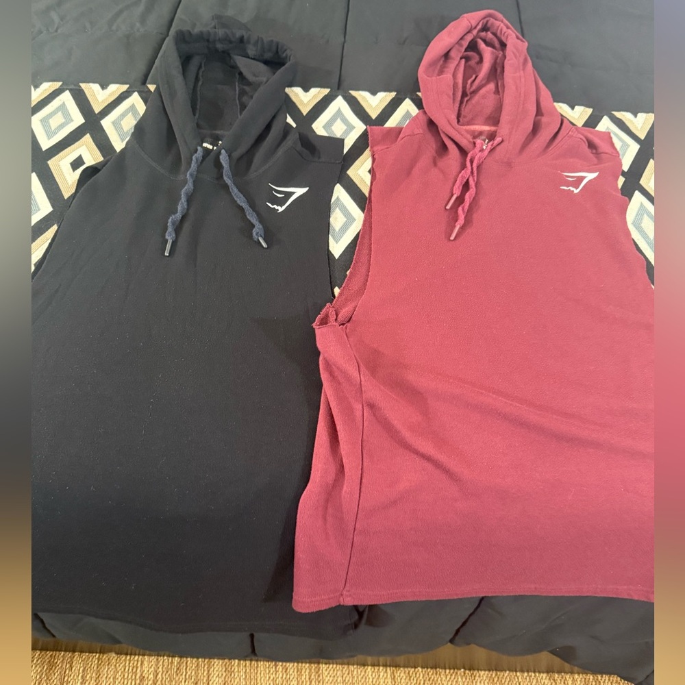 Gymshark Men’s Drop Arm Sleeveless Hoodies (OG) (Large / L) 🦈
